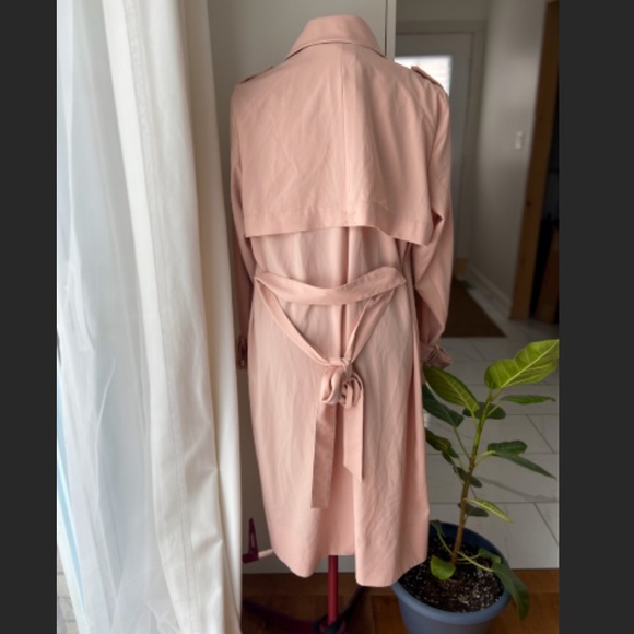 π·οΈ Stork & Babe Pink Maternity Trench Coat NWT - Picture 2 of 5